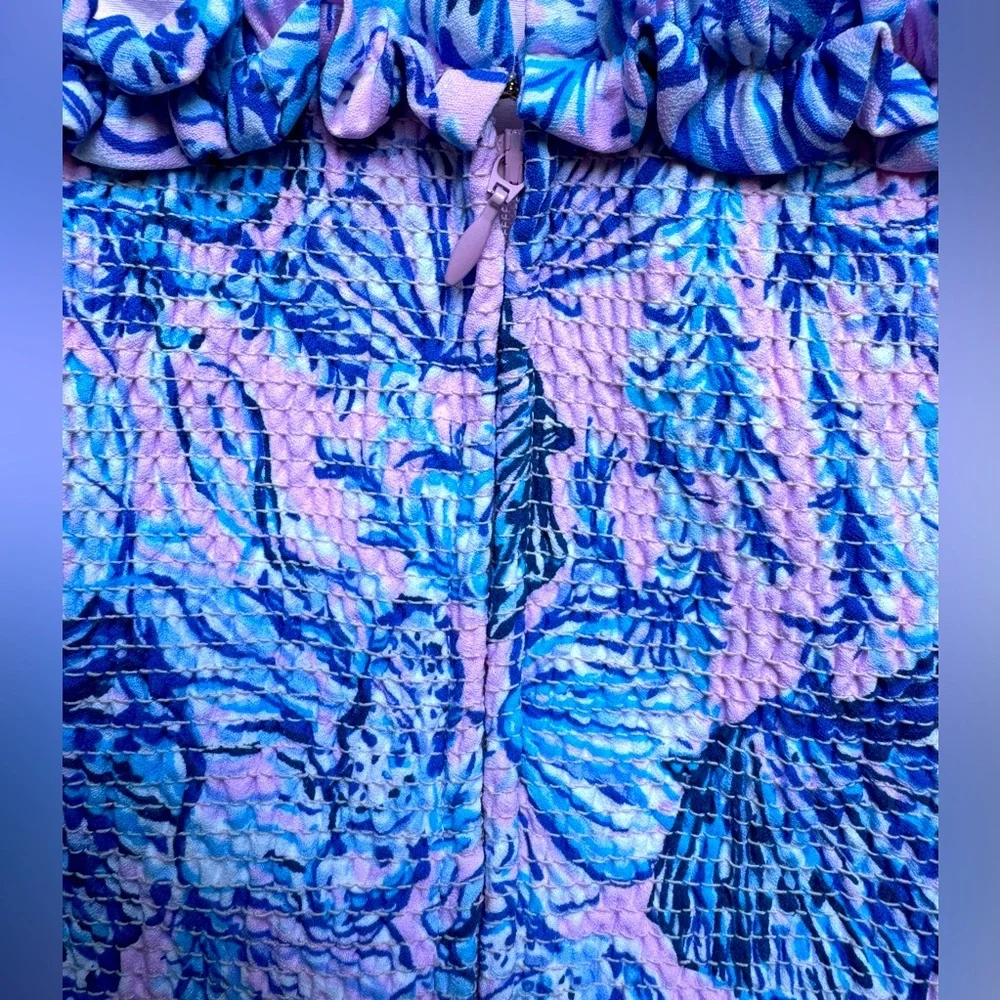 Lilly Pulitzer Zenon Ruffle Romper Magnolia Lilac Size 00 - Picture 6 of 12